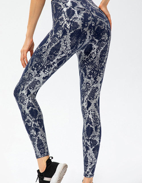 Load image into Gallery viewer, Animal Print Slim Fit Wide Waistband Long Sports Pants
