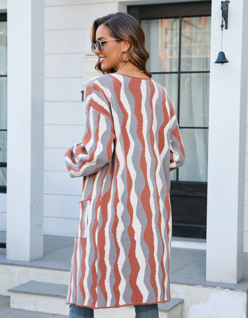 Load image into Gallery viewer, Angel Wings Printed Open Front Pocketed Cardigan
