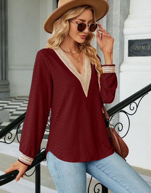 Load image into Gallery viewer, V-Neck Long Sleeve Blouse
