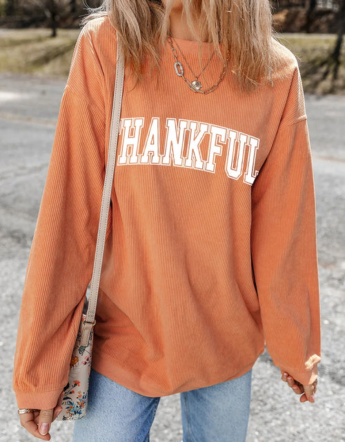 Load image into Gallery viewer, THANKFUL Round Neck Long Sleeve Sweatshirt
