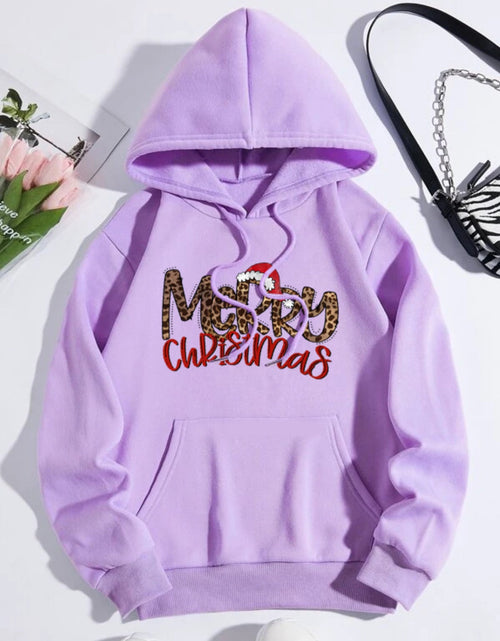 Load image into Gallery viewer, MERRY CHRISTMAS Graphic Drawstring Hoodie
