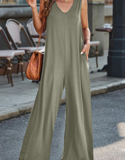 Load image into Gallery viewer, Full Size V-Neck Wide Strap Jumpsuit
