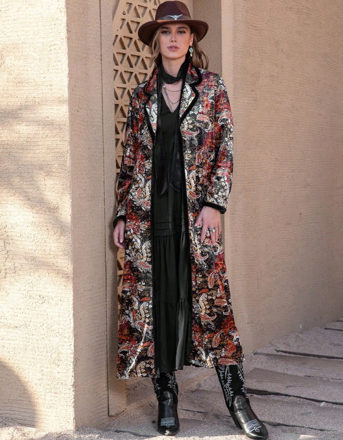 Load image into Gallery viewer, Printed Open Front Long Sleeve Outerwear
