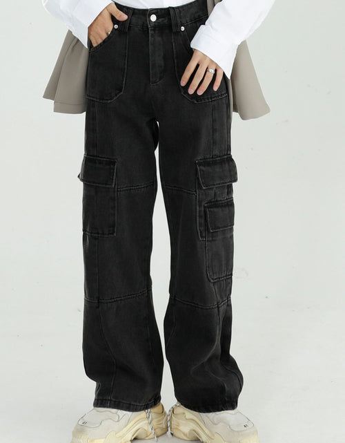 Load image into Gallery viewer, Baggy Jeans with Cargo Pockets
