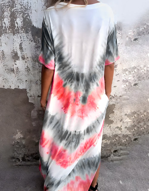 Load image into Gallery viewer, Full Size Pocketed Tie-Dye Short Sleeve Dress
