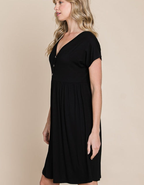 Load image into Gallery viewer, BOMBOM V-Neck Short Sleeve Dress
