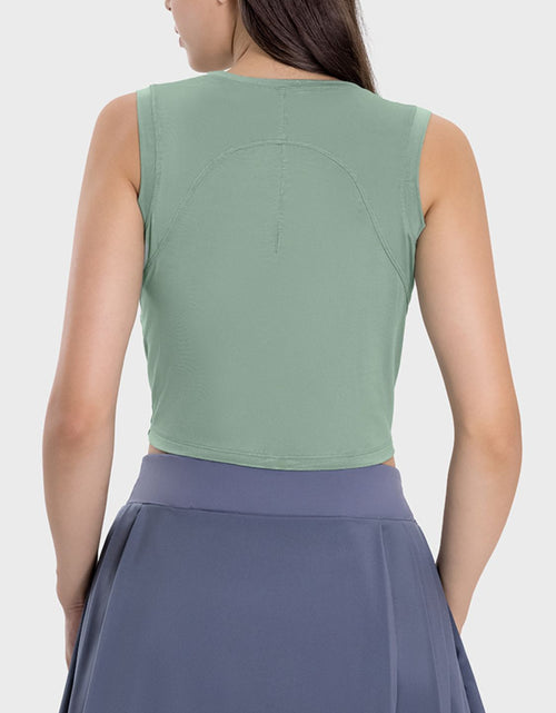 Load image into Gallery viewer, Millennia Drawstring Ruched Wide Strap Active Tank

