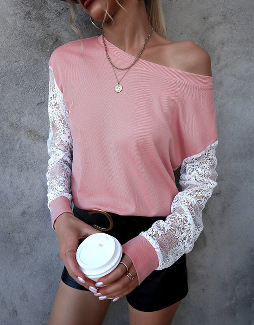 Load image into Gallery viewer, Ivy Lane Lace Detail Round Neck Dropped Shoulder T-Shirt
