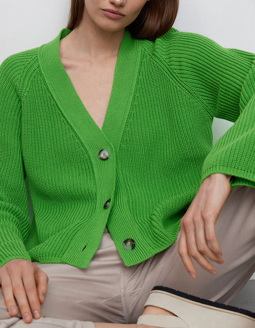 Load image into Gallery viewer, Raglan Sleeve Button Down Cardigan
