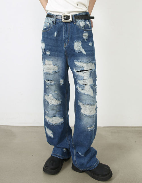 Load image into Gallery viewer, Men's Distressed Jeans with Pockets
