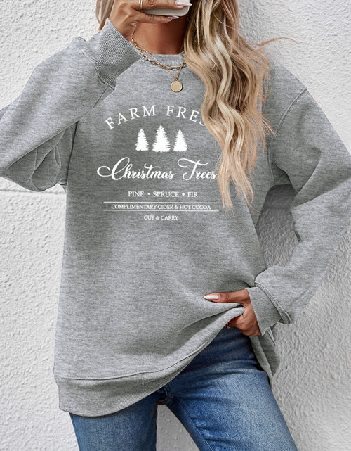 Load image into Gallery viewer, Graphic Round Neck Dropped Shoulder Sweatshirt
