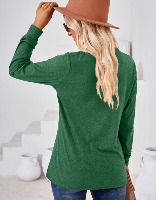 Load image into Gallery viewer, V-Neck Buttoned Long Sleeve Blouse
