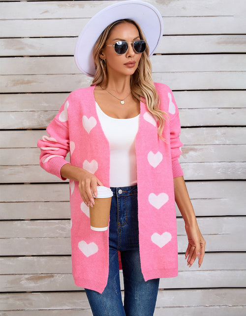 Load image into Gallery viewer, Angel Wings Heart Open Front Long Sleeve Cardigan
