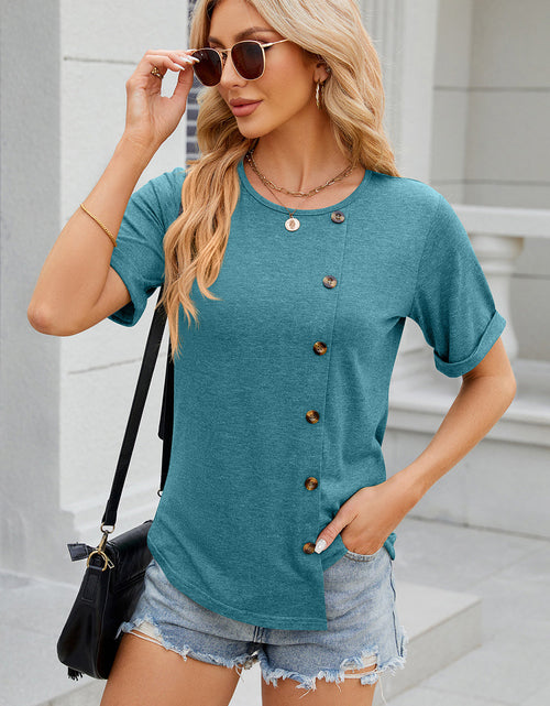 Load image into Gallery viewer, Round Neck Short Sleeve T-Shirt

