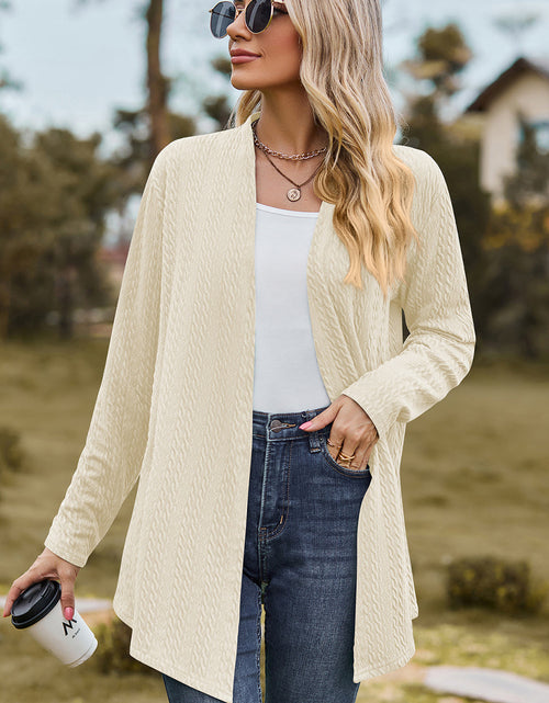 Load image into Gallery viewer, Textured Open Front Long Sleeve Cardigan
