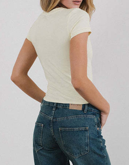 Load image into Gallery viewer, Letter Round Neck Short Sleeve T-Shirt
