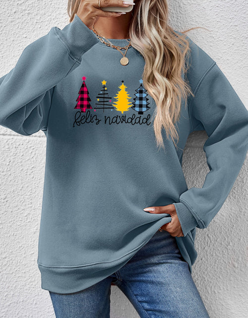 Load image into Gallery viewer, Round Neck Graphic Long Sleeve Sweatshirt
