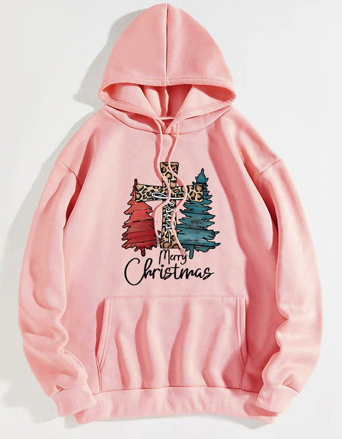 Load image into Gallery viewer, MERRY CHRISTMAS Graphic Drawstring Hoodie
