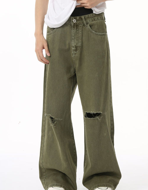 Load image into Gallery viewer, Distressed Wide Leg Jeans with Pockets
