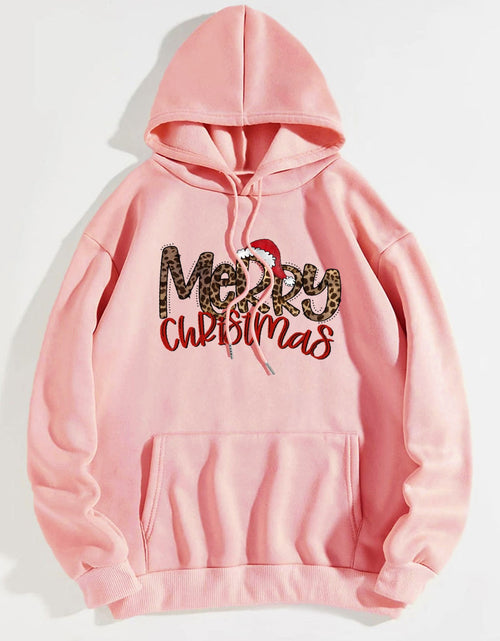 Load image into Gallery viewer, MERRY CHRISTMAS Graphic Drawstring Hoodie
