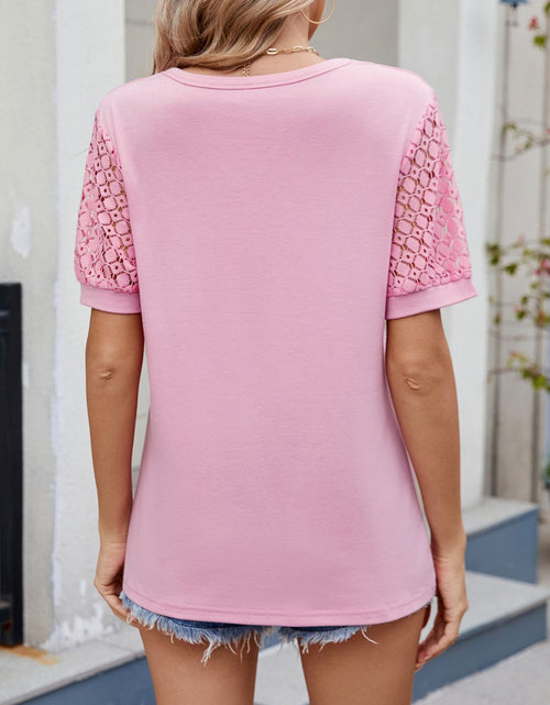 Load image into Gallery viewer, Lace Short Sleeve T-Shirt

