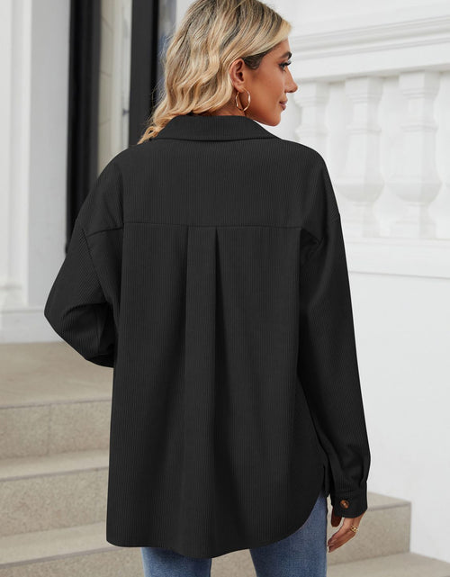 Load image into Gallery viewer, Button Up Dropped Shoulder Long Sleeve Outerwear

