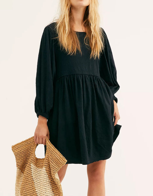 Load image into Gallery viewer, Cutout Textured Long Sleeve Mini Dress
