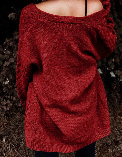 Load image into Gallery viewer, Open Front Dropped Shoulder Cardigan with Pockets
