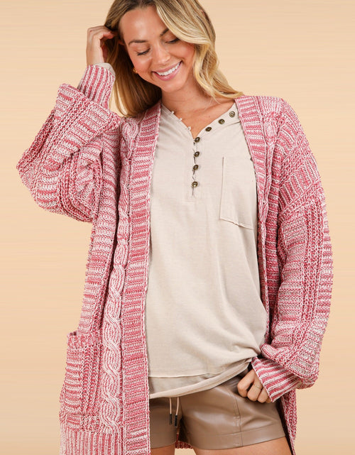 Load image into Gallery viewer, VERY J Cable Knit Open Front Cardigan
