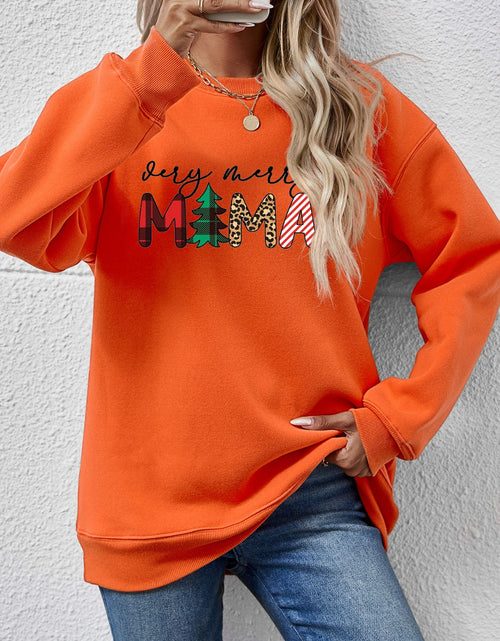Load image into Gallery viewer, Letter Graphic Round Neck Long Sleeve Sweatshirt
