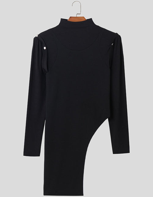 Load image into Gallery viewer, Men's Asymmetrical Mock Neck Cold Shoulder Top
