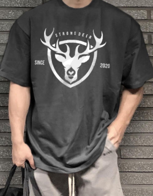 Load image into Gallery viewer, Men's Plus Size Graphic Round Neck Half Sleeve T-Shirt
