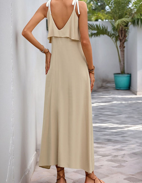 Load image into Gallery viewer, Perfee Tied Ruffled Scoop Neck Sleeveless Dress
