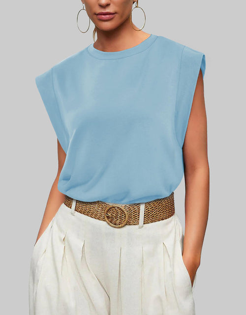 Load image into Gallery viewer, Florira Round Neck Cap Sleeve T-Shirt
