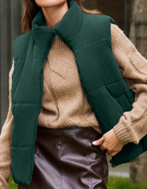 Load image into Gallery viewer, Zip Up Turtleneck Vest Coat
