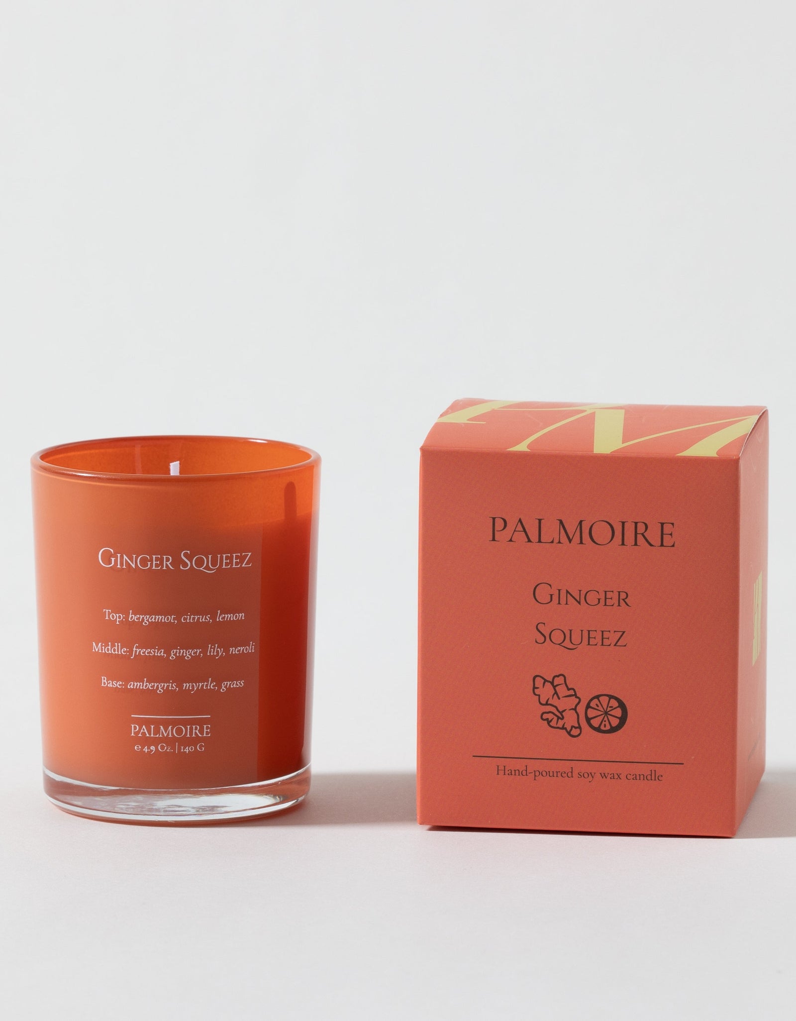 Ginger Squeez Soy Wax Candle by PALMOIRE