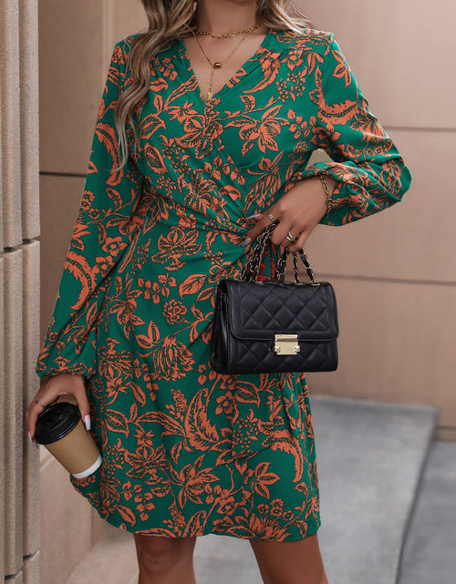 Load image into Gallery viewer, Perfee Floral Balloon Sleeve Mini Dress

