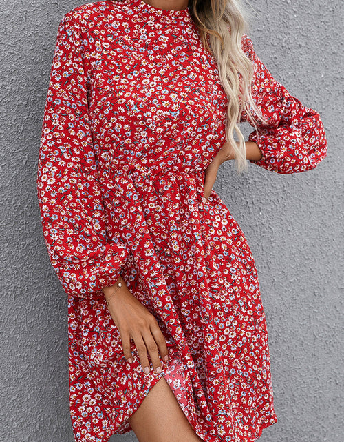 Load image into Gallery viewer, Ivy Lane Floral Mock Neck Long Sleeve Dress

