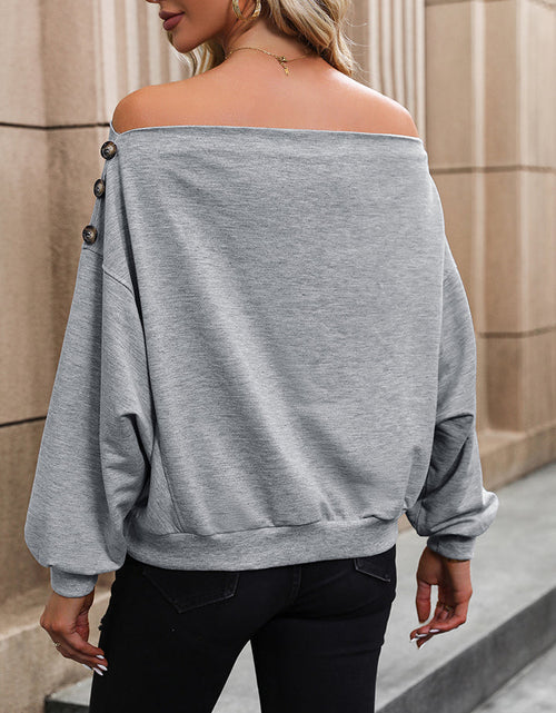 Load image into Gallery viewer, Perfee Off Shoulder Long Sleeve Buttoned Blouse
