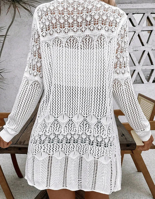 Load image into Gallery viewer, Openwork Open Front Long Sleeve Cardigan
