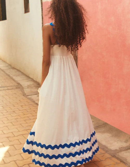 Load image into Gallery viewer, Contrast Trim Square Neck Wide Strap Dress
