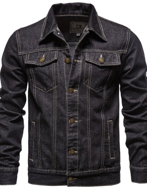 Load image into Gallery viewer, Men's Button Down Long Sleeve Denim Jacket
