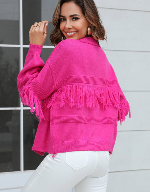 Load image into Gallery viewer, Angel Wings Fringe Trim Open Front Cardigan
