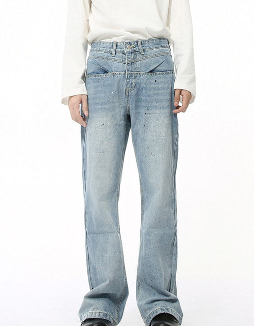 Load image into Gallery viewer, Splash Ink Washed Jeans with Pockets
