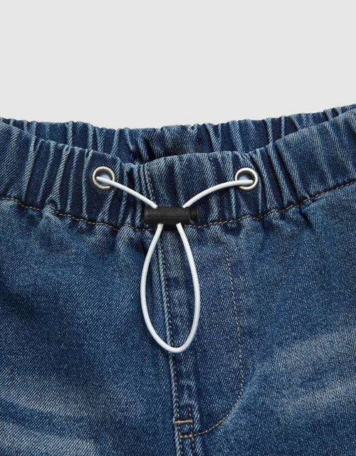 Load image into Gallery viewer, Drawstring Waist Wide Leg Shirred Jeans
