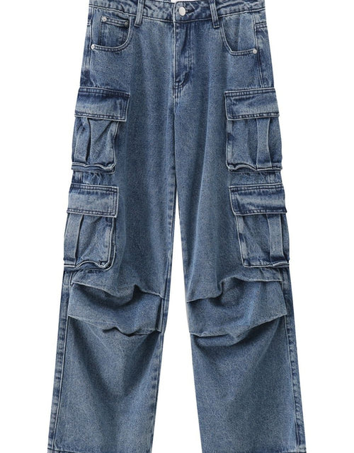 Load image into Gallery viewer, Men's Multi-Pocket Pleated Cargo Jeans
