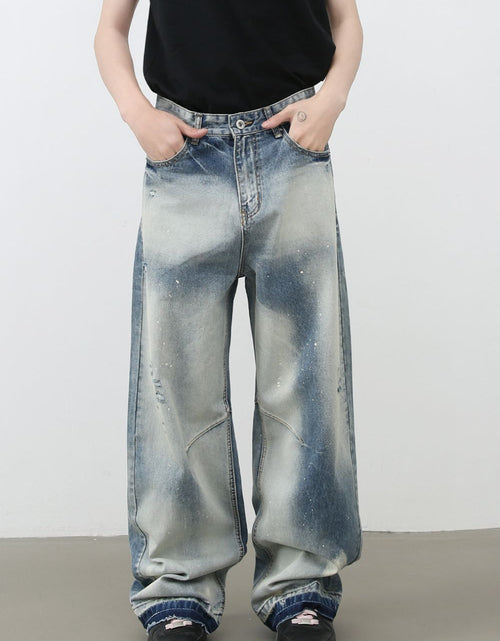 Load image into Gallery viewer, Men's Distressed Wide Leg Jeans
