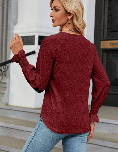 Load image into Gallery viewer, V-Neck Flounce Sleeve Blouse

