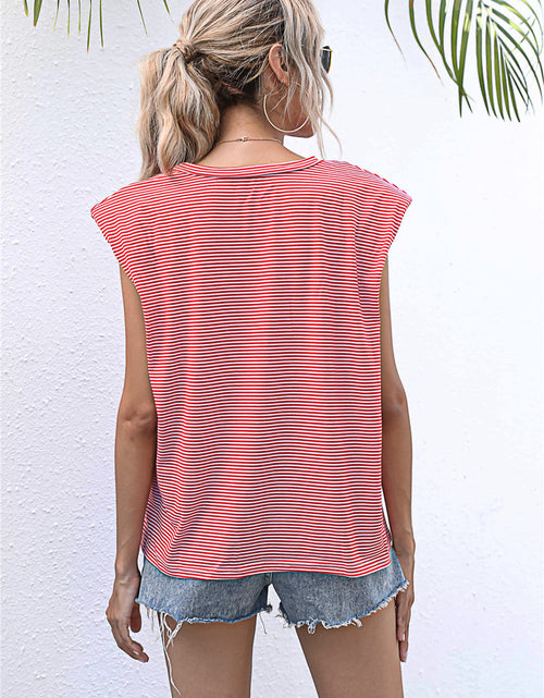 Load image into Gallery viewer, Round Neck Cap Sleeve Tee
