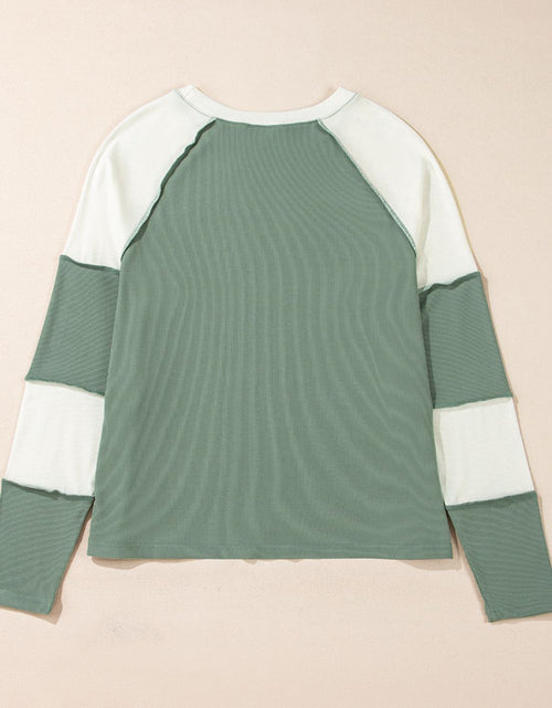 Load image into Gallery viewer, Color Block Round Neck Raglan Sleeve Top
